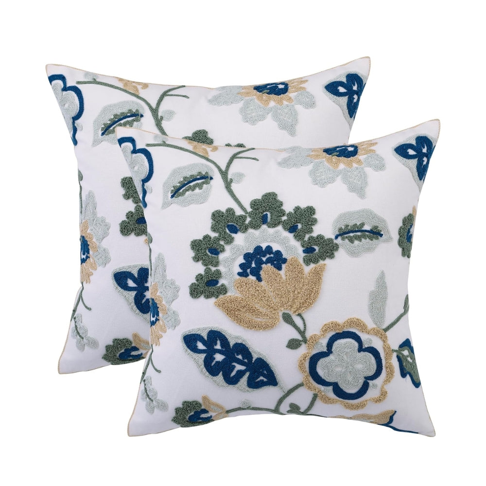 Denza Landhaus Floral Geplüschter Kissenbezug