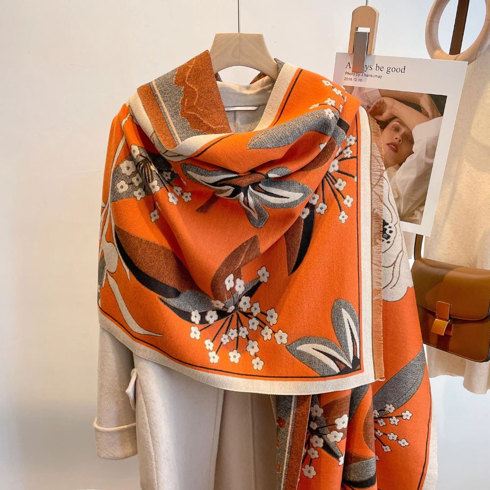 Eleganter Floral-Jacquard-gewebter Schal