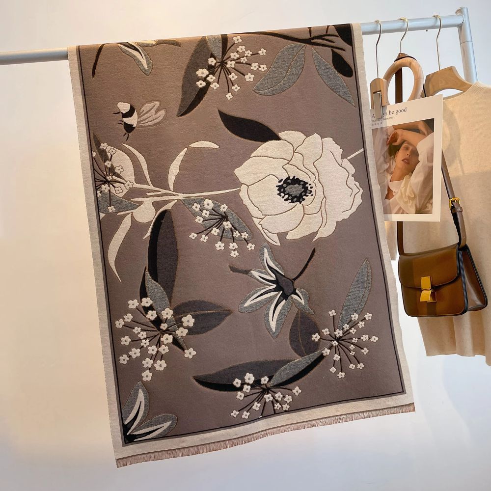 Eleganter Floral-Jacquard-gewebter Schal