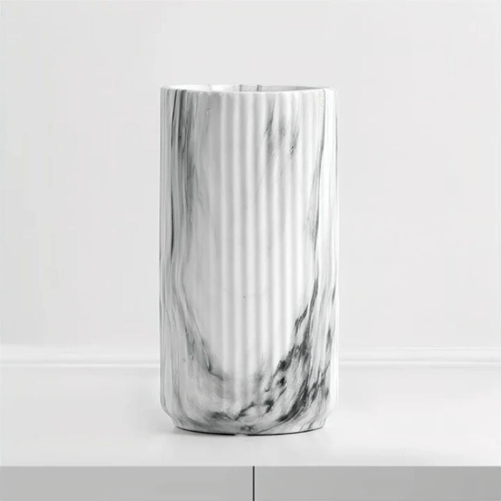 Elegante Vertikale Marmor Keramikvase