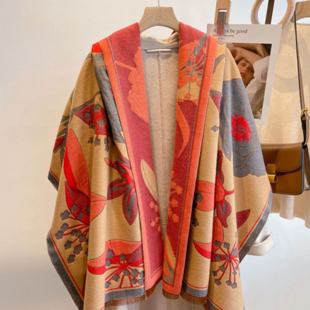 Eleganter Floral-Jacquard-gewebter Schal