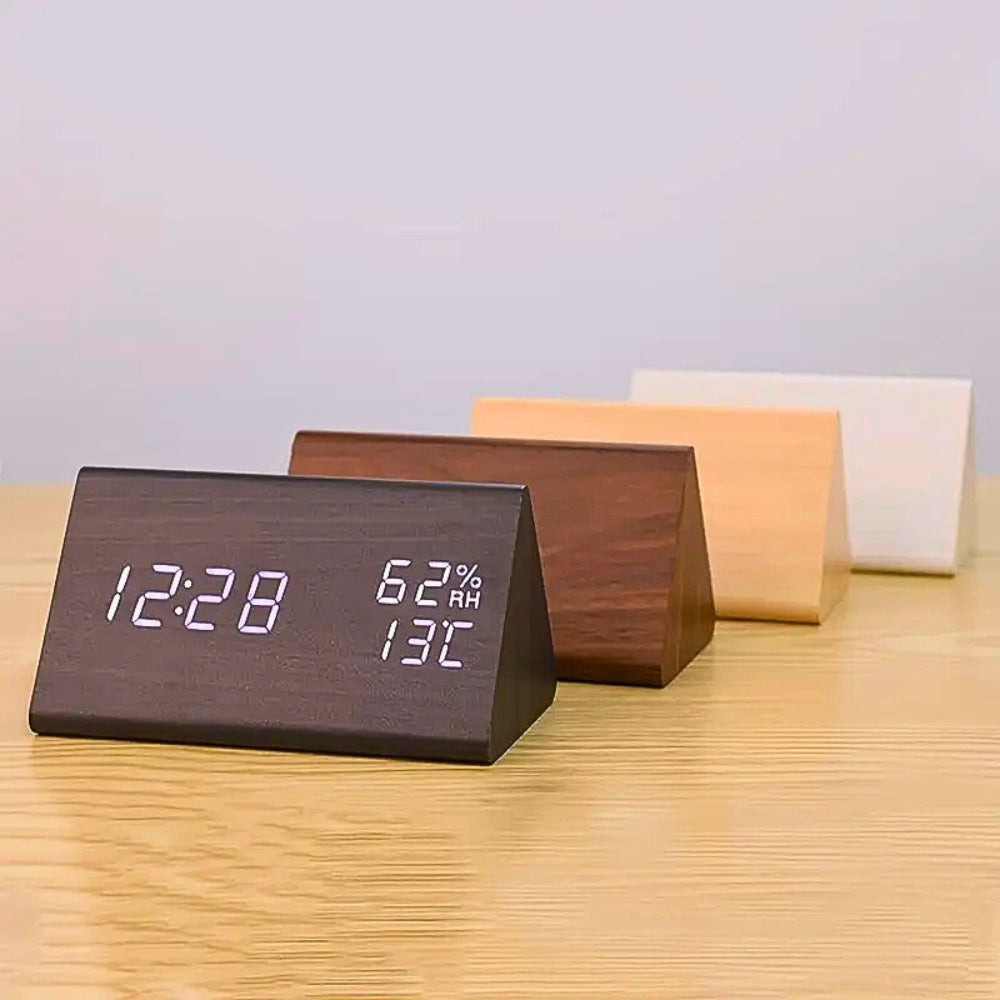 Elora Holz LED Wecker Digitalanzeige