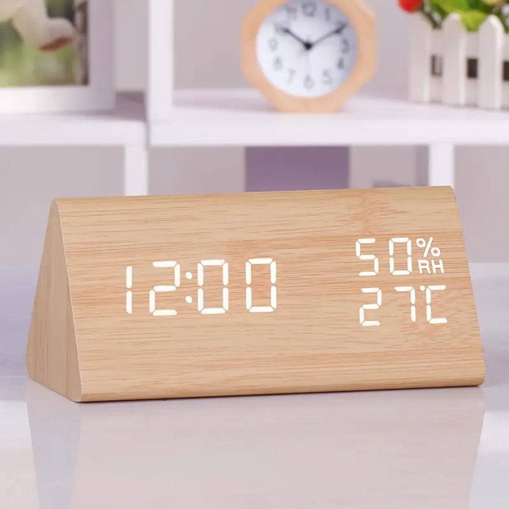 Elora Holz LED Wecker Digitalanzeige