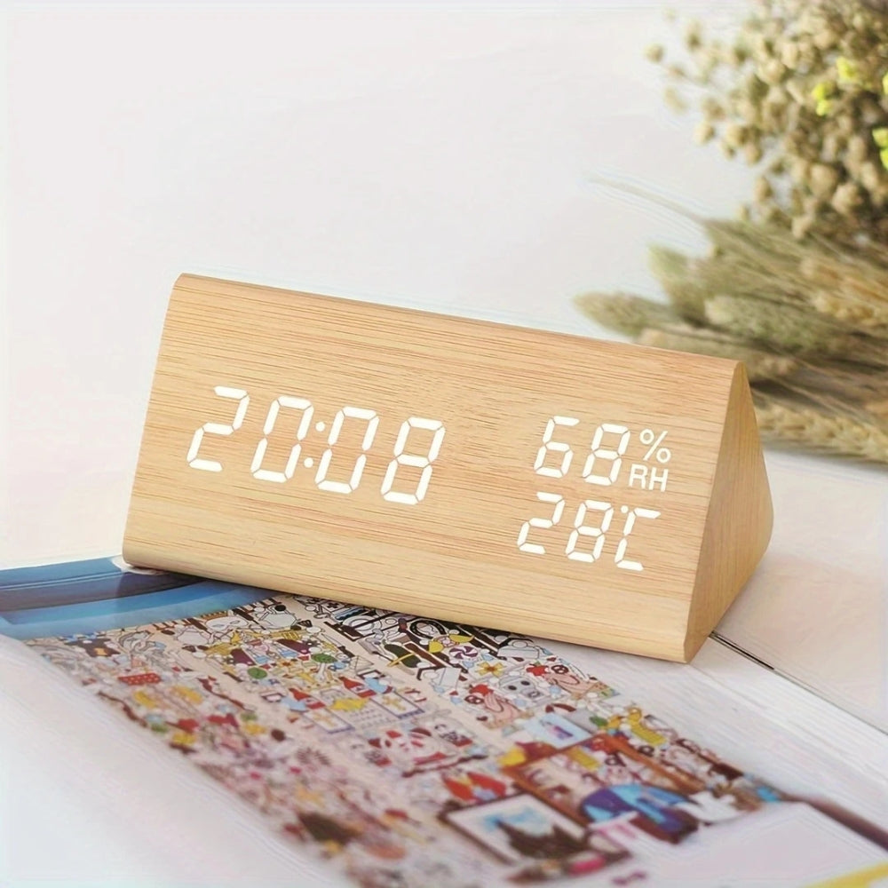 Elora Holz LED Wecker Digitalanzeige