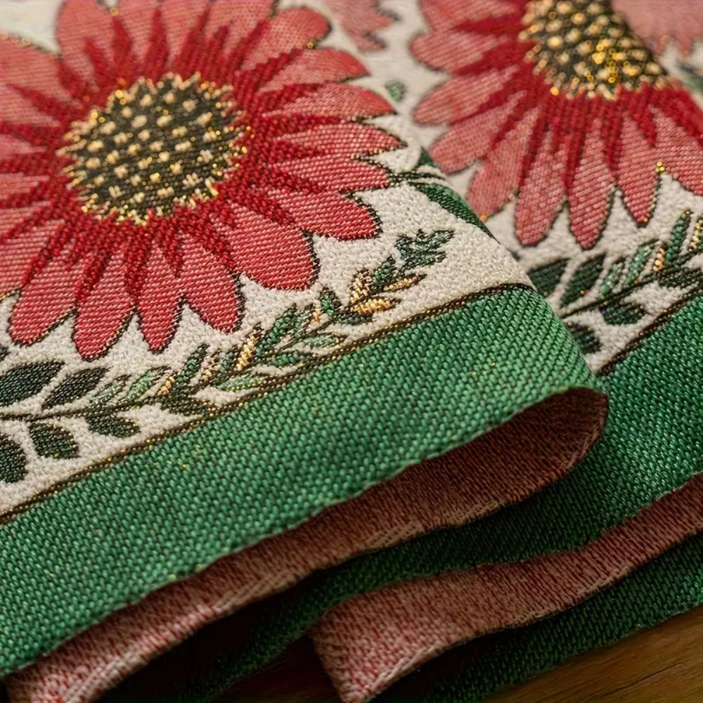 Bestickter Floral Quastentischläufer