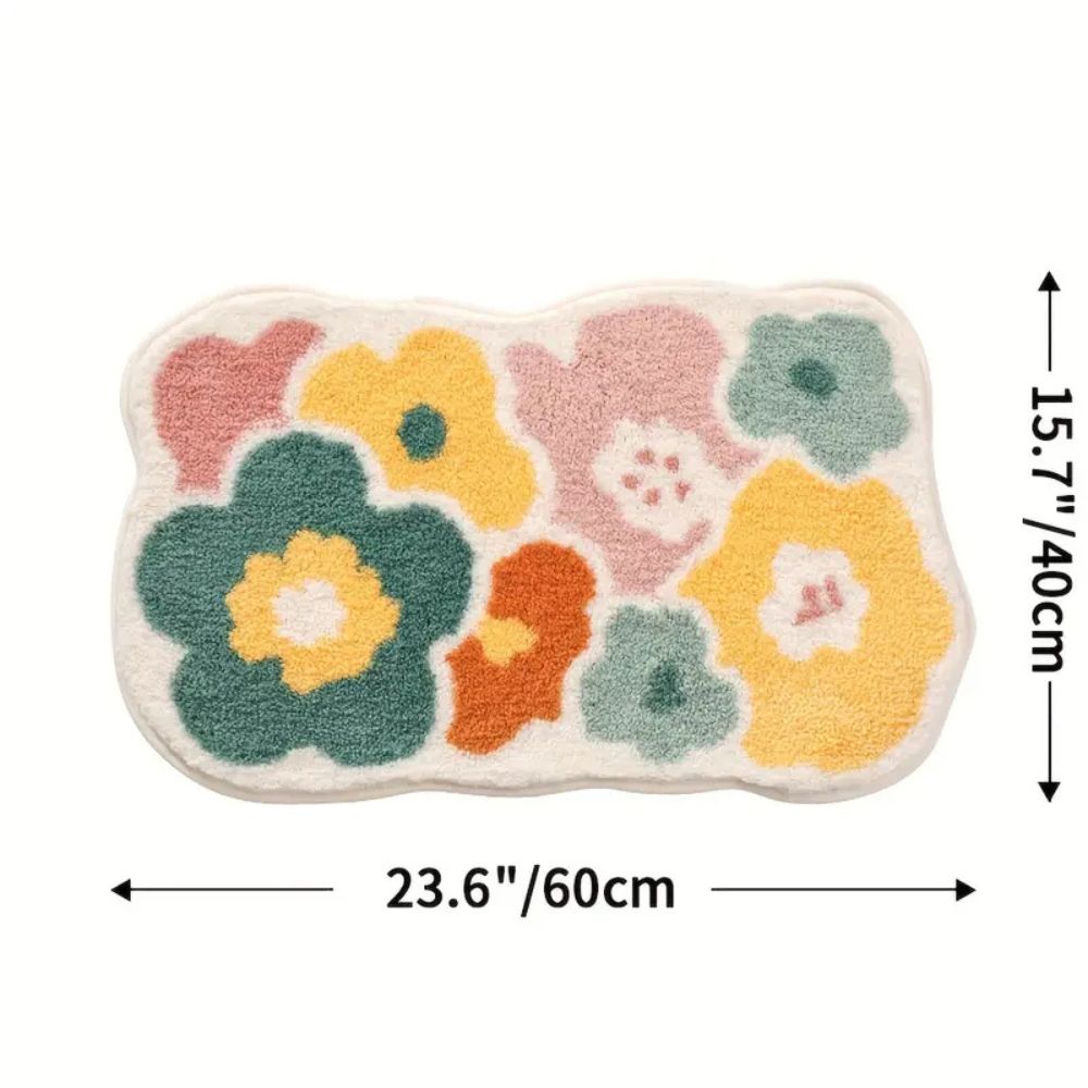 Florale, tufted, saugfähige Badematte