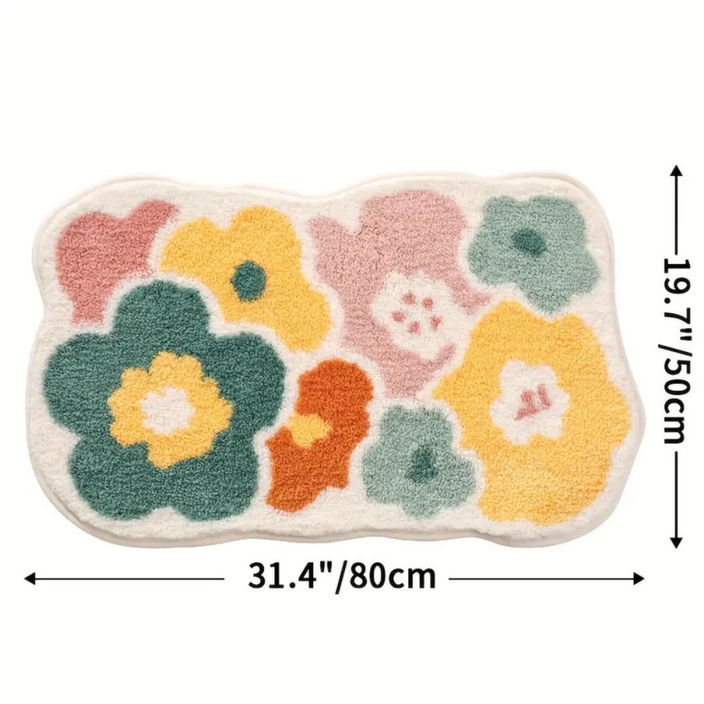 Florale, tufted, saugfähige Badematte