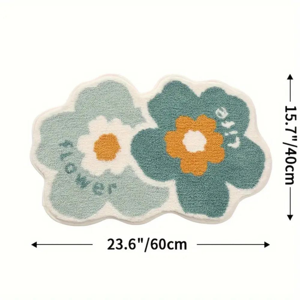 Florale, tufted, saugfähige Badematte