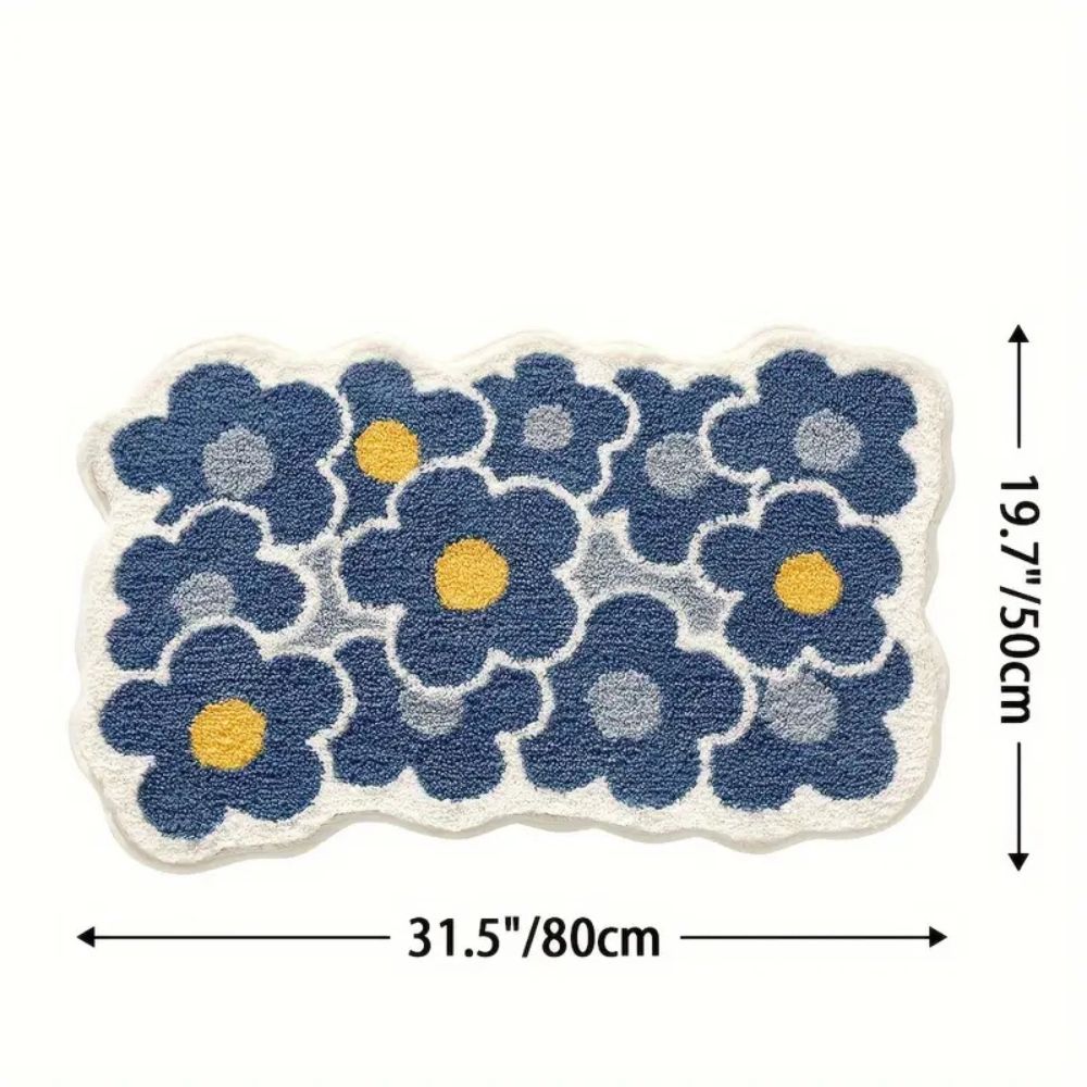 Florale, tufted, saugfähige Badematte