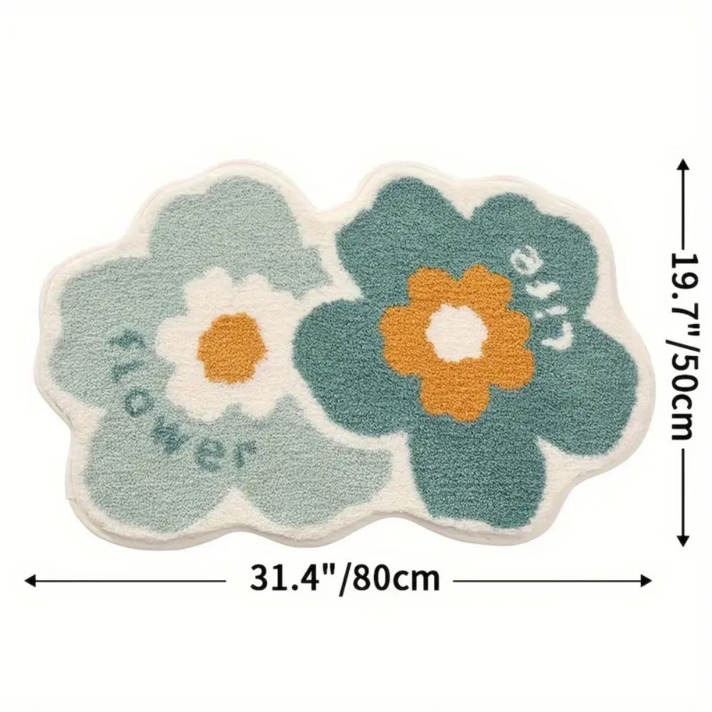 Florale, tufted, saugfähige Badematte