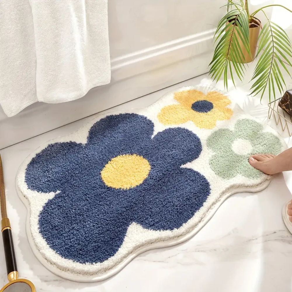 Florale, tufted, saugfähige Badematte
