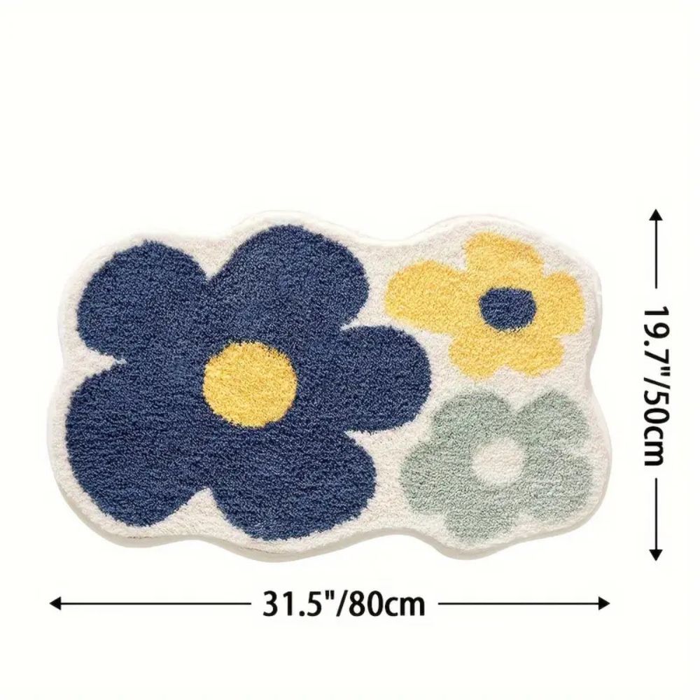 Florale, tufted, saugfähige Badematte