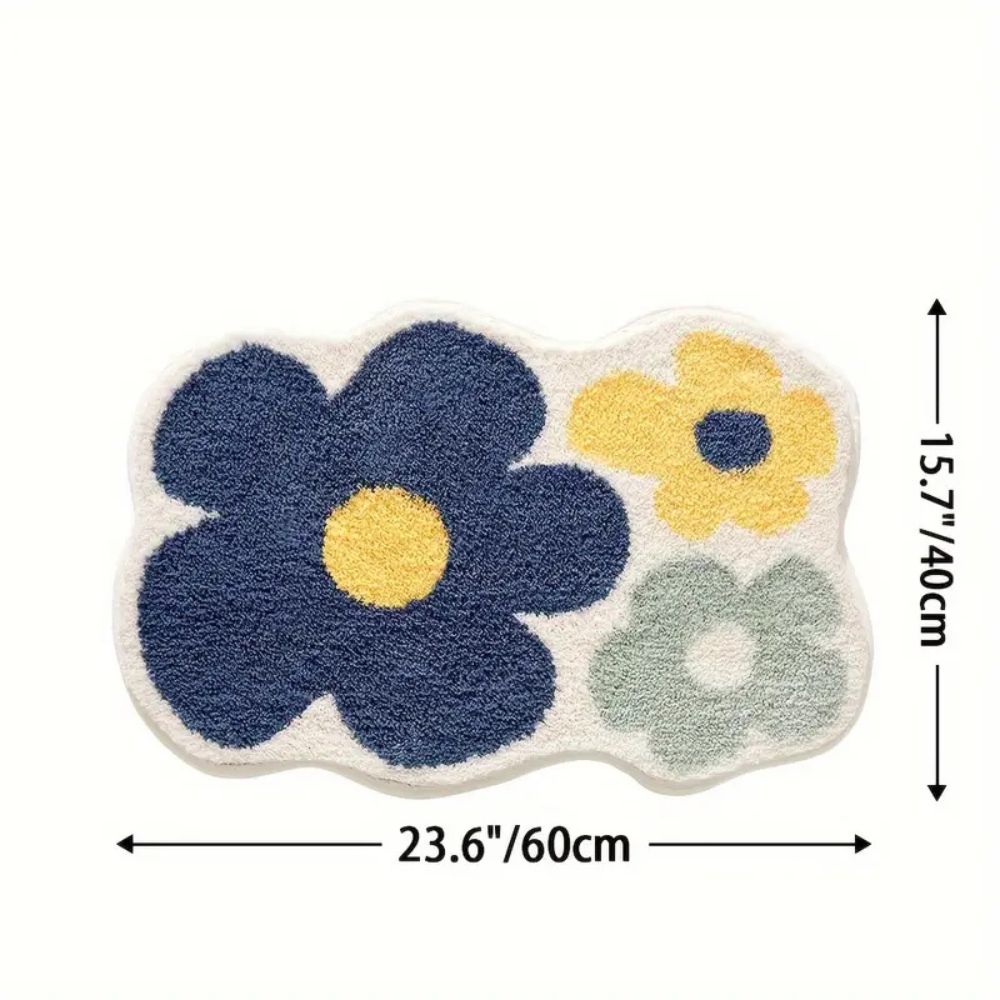 Florale, tufted, saugfähige Badematte