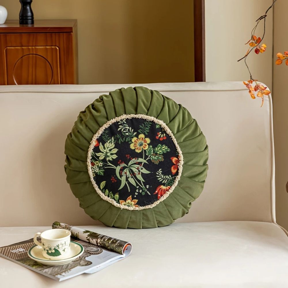 Floral Medley Samt Rundkissen