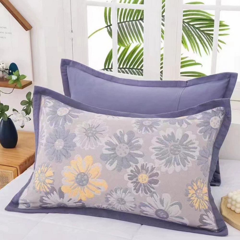 Florales Druck Baumwollkissenbezug | 2 Stück