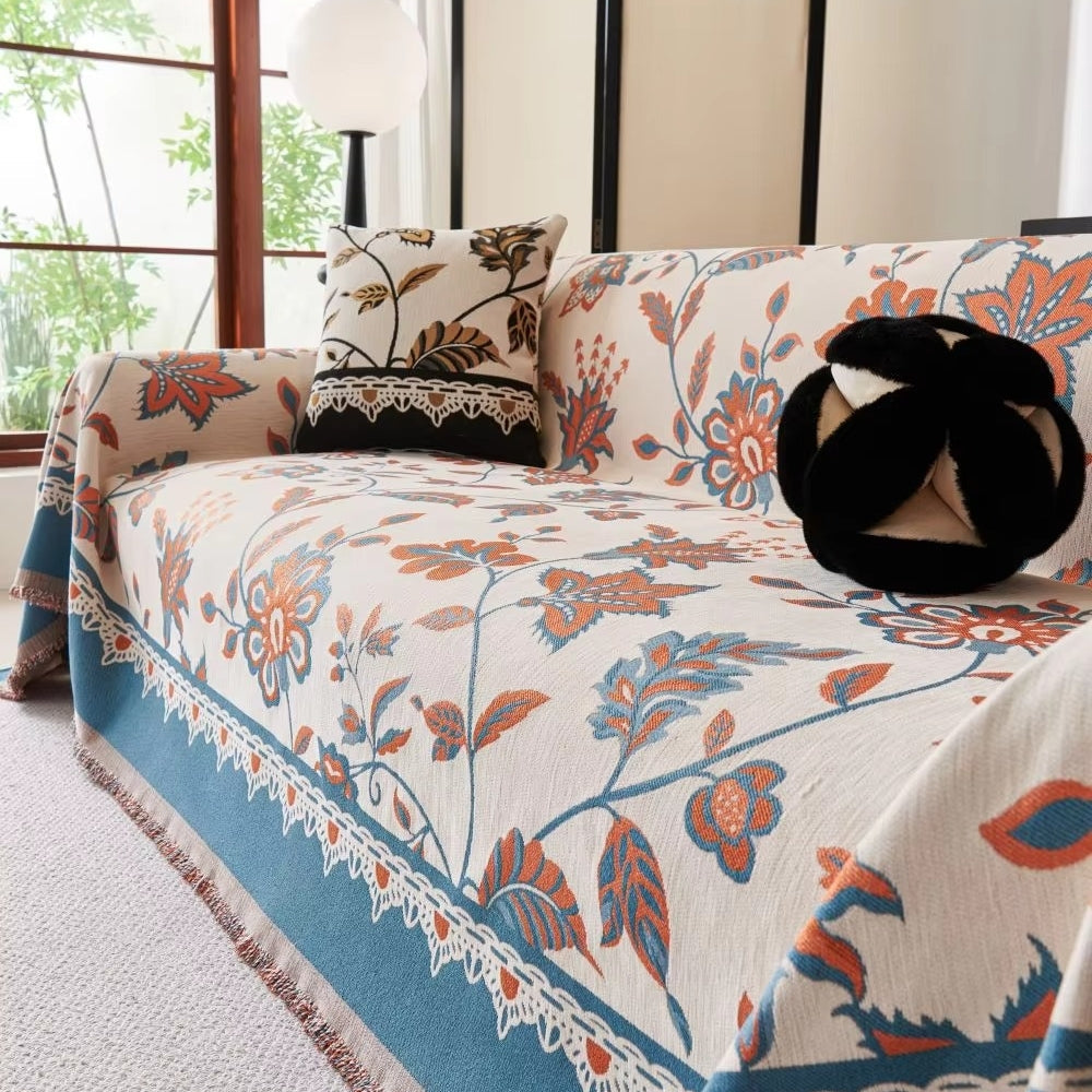 Floravell Vintage Chenille Sofaüberwurf
