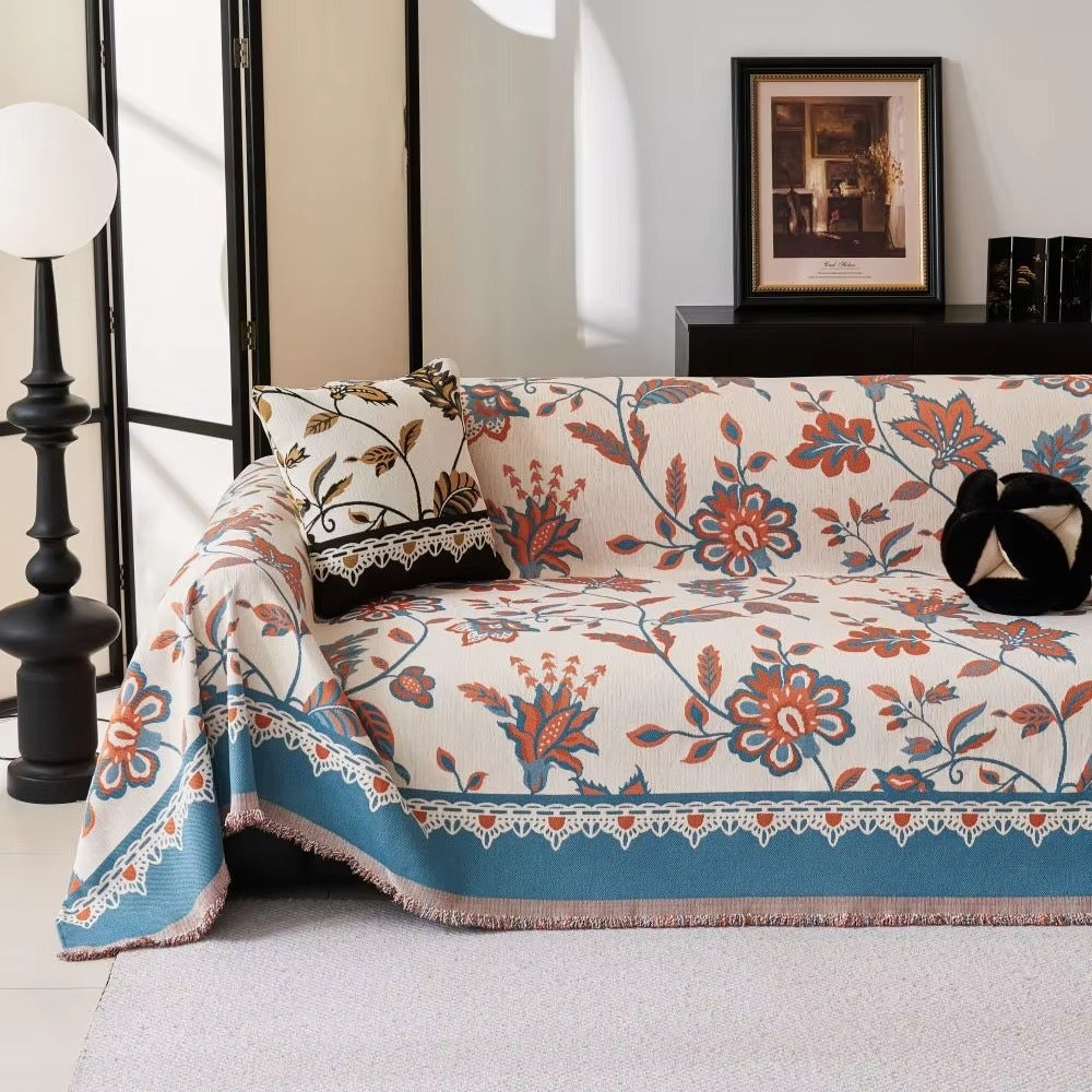 Floravell Vintage Chenille Sofaüberwurf
