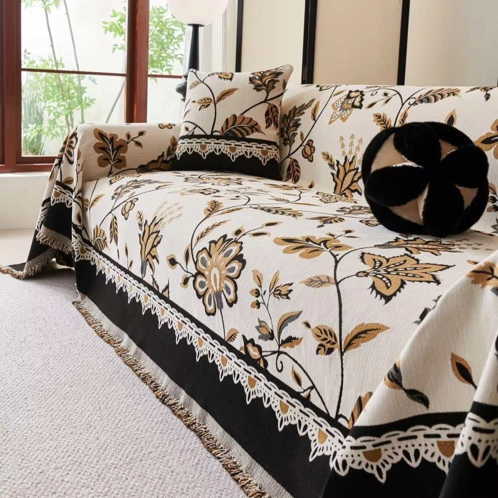 Floravell Vintage Chenille Sofaüberwurf