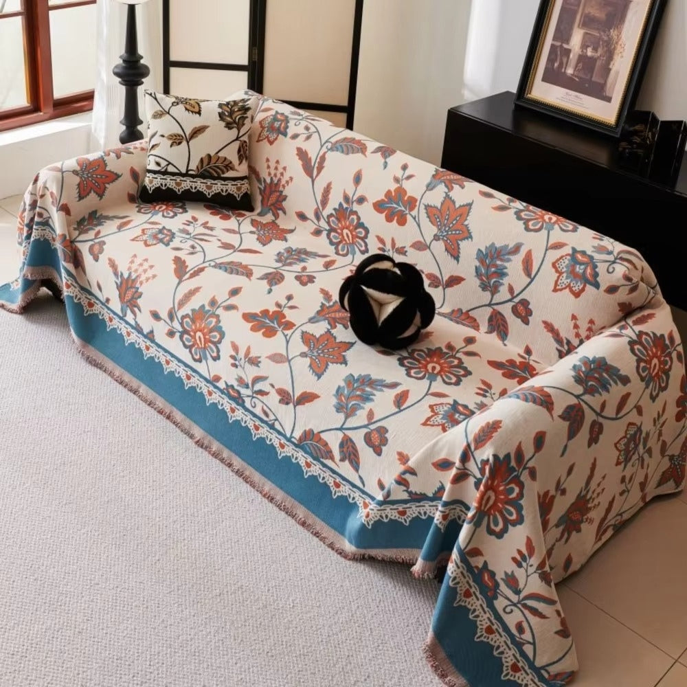 Floravell Vintage Chenille Sofaüberwurf