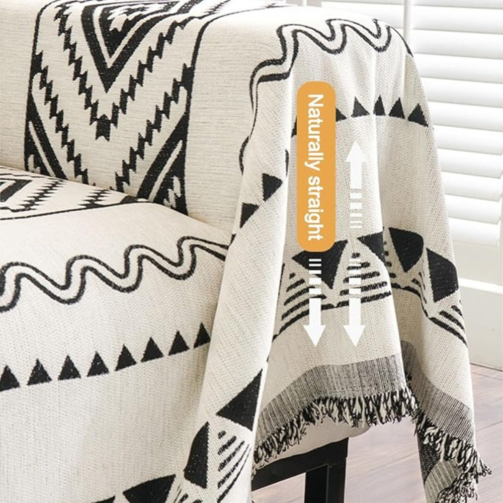 Geometrische Boho Sofabezug-Decke