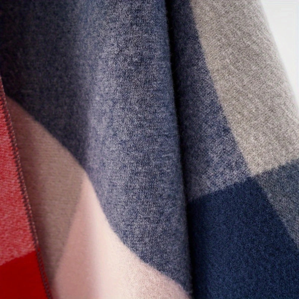 Geometrischer Fransen Winddichter Cardigan Poncho