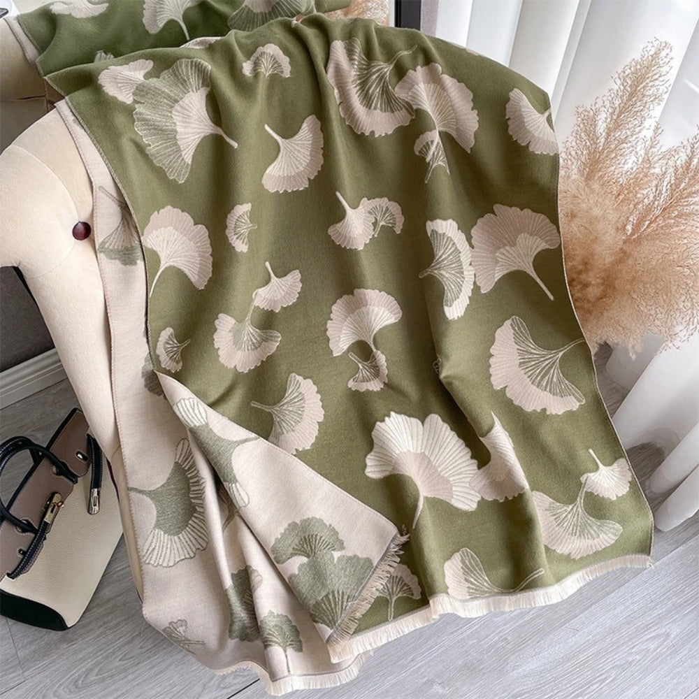 Ginkgo Charm Wende-Decke Schal Wrap