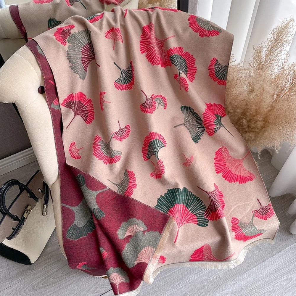Ginkgo Charm Wende-Decke Schal Wrap