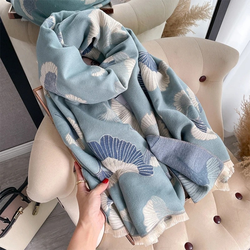 Ginkgo Charm Wende-Decke Schal Wrap