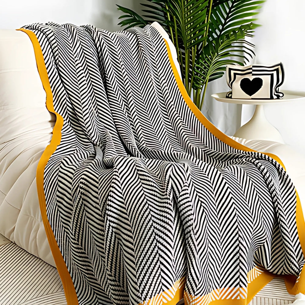 Goldene Chevron Luxusdecke