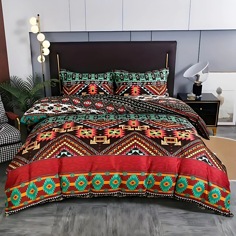 Indara Boho Tribal Print Bettbezug Set