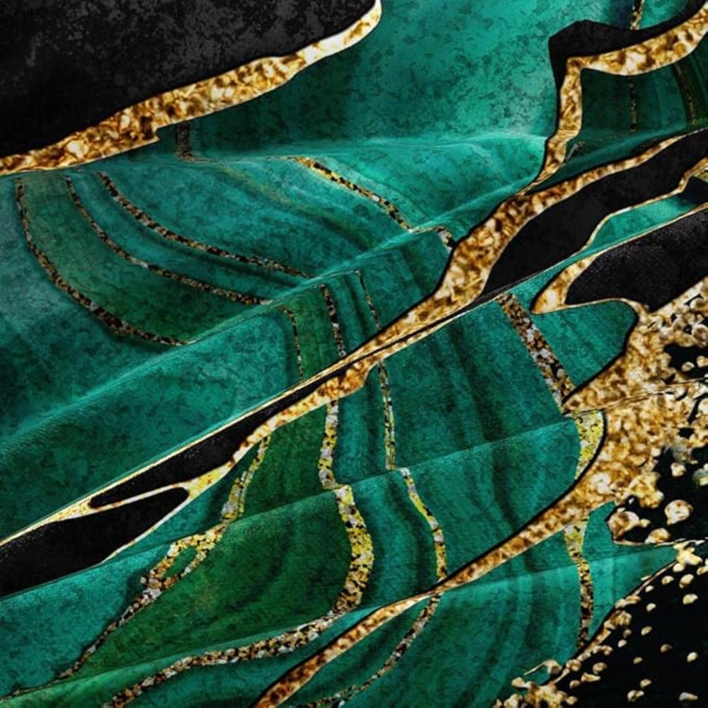 Jade Opulentes Gold Akzent Bettbezug Set