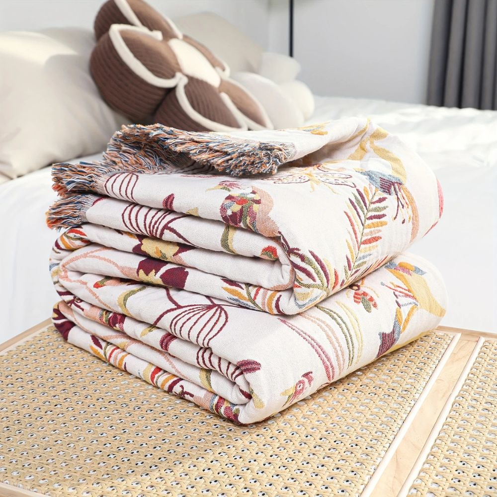 Jungle Bloom Wendedecke aus Baumwolle