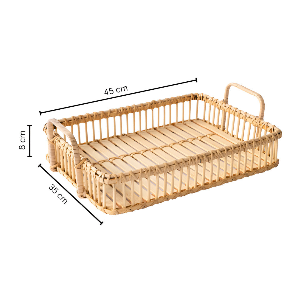 Rustikales Geflecht Rattan Tablett