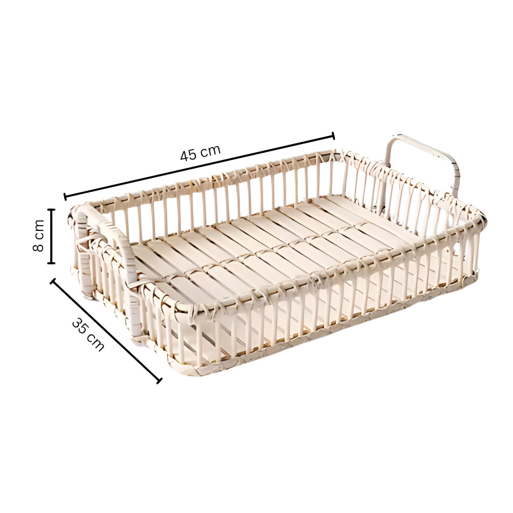 Rustikales Geflecht Rattan Tablett
