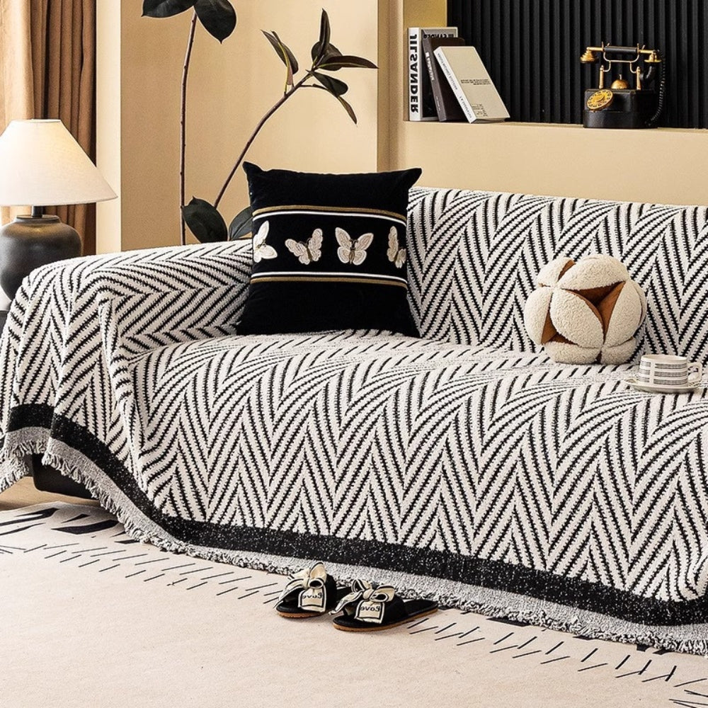 Marella Weiches Chevron Sofaüberwurf