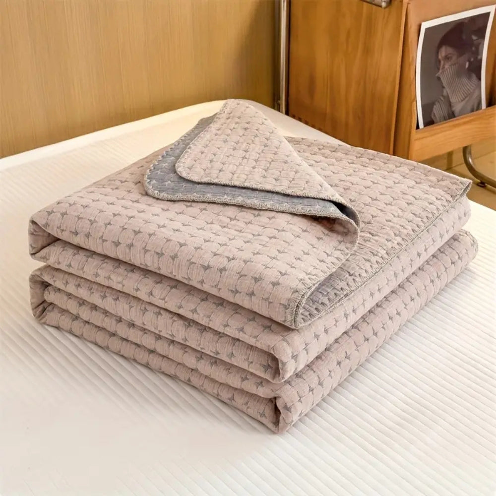 Matelassé Seersucker Wendeblanket aus Baumwolle