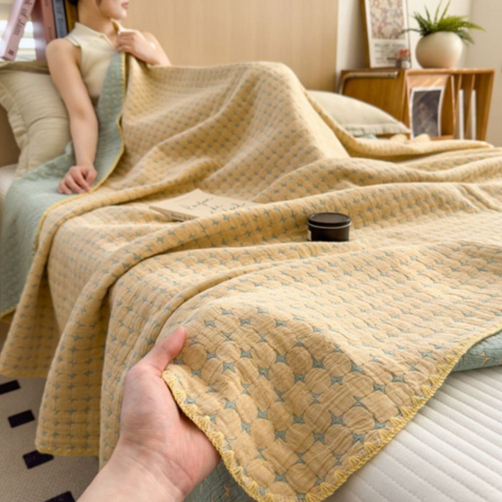 Matelassé Seersucker Wendeblanket aus Baumwolle