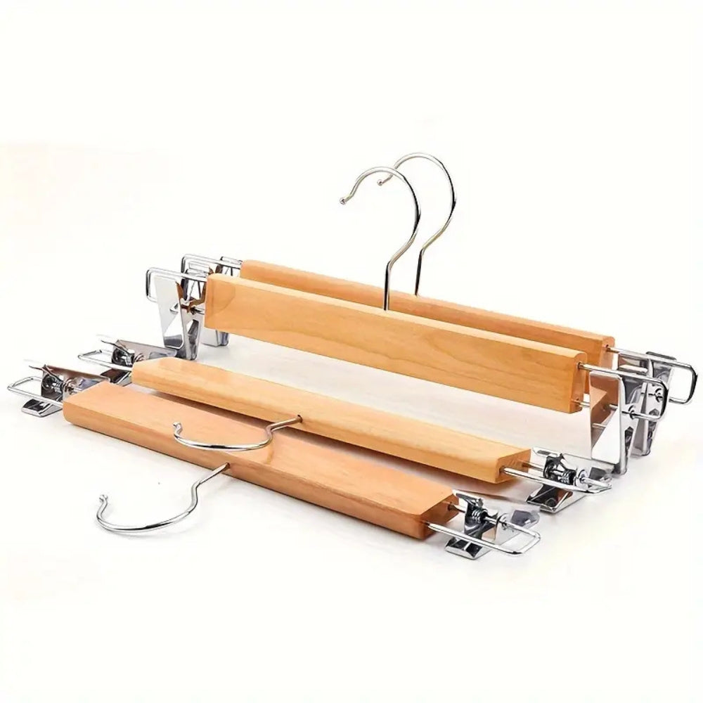 Maxwell Premium Holz Hosenbügel mit Clips