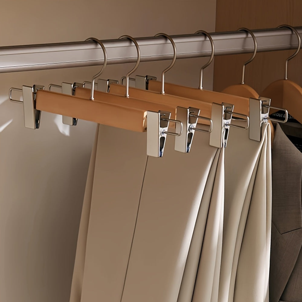 Maxwell Premium Holz Hosenbügel mit Clips