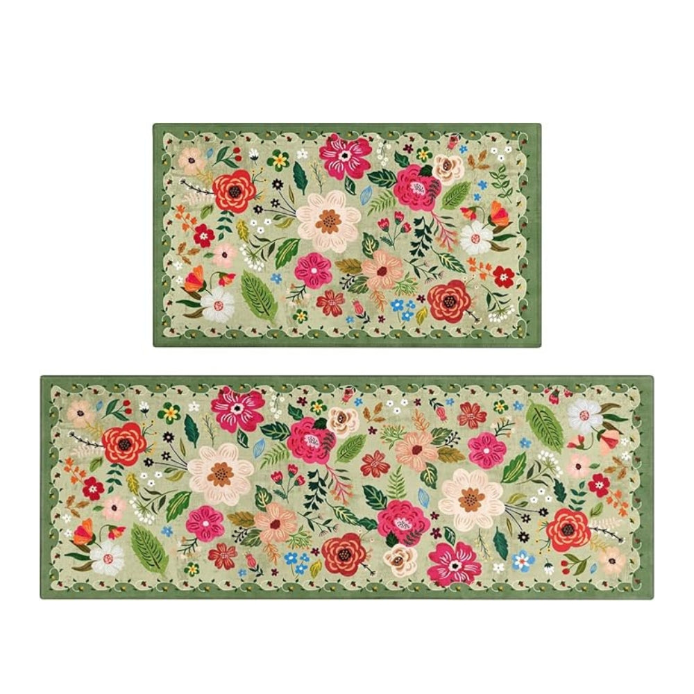 Wiesen Boho Blumen Küchenteppich Set