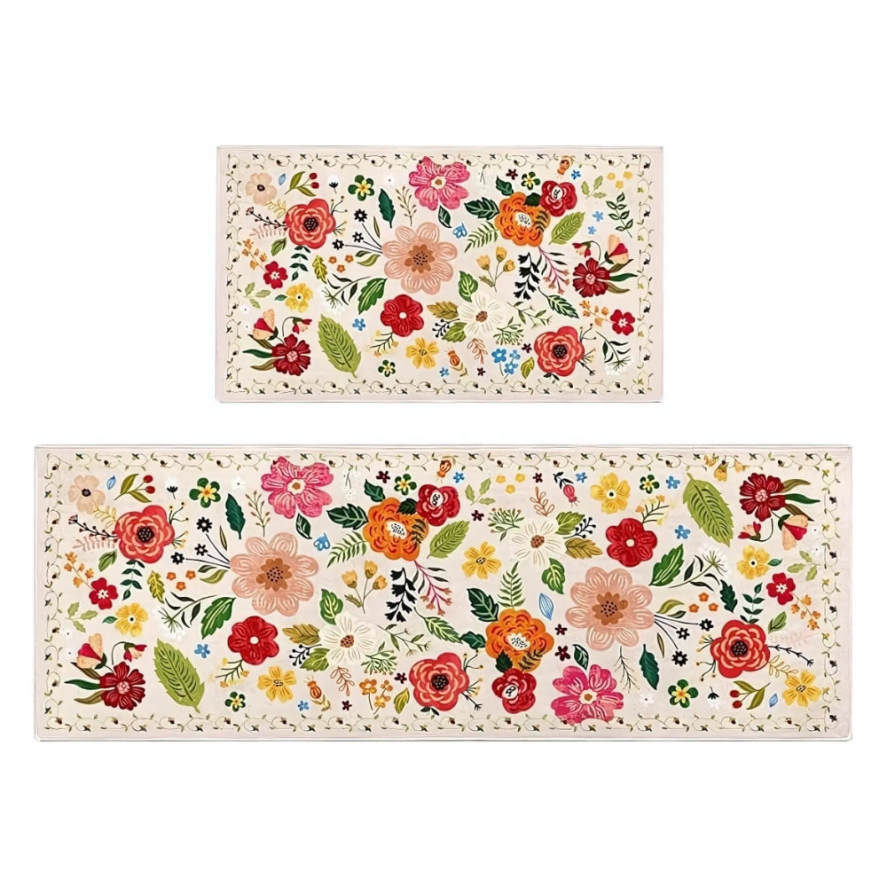 Wiesen Boho Blumen Küchenteppich Set