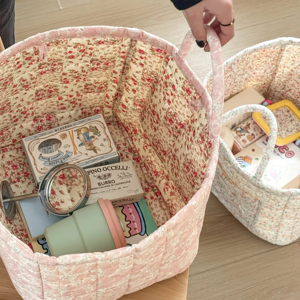 Verschiedene Blumen-Quilt-Aufbewahrungskorb