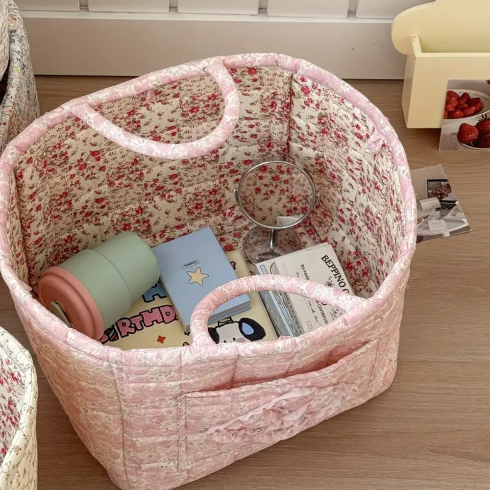 Verschiedene Blumen-Quilt-Aufbewahrungskorb