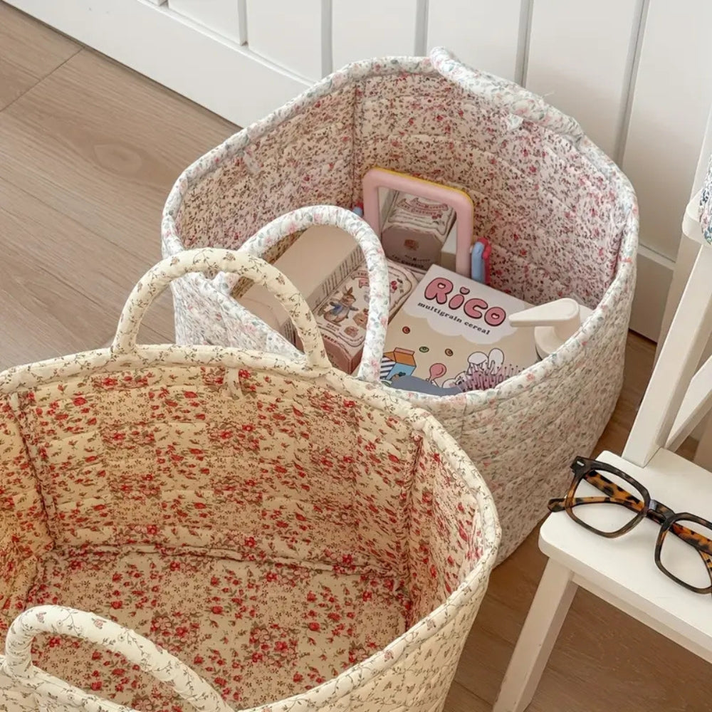 Verschiedene Blumen-Quilt-Aufbewahrungskorb