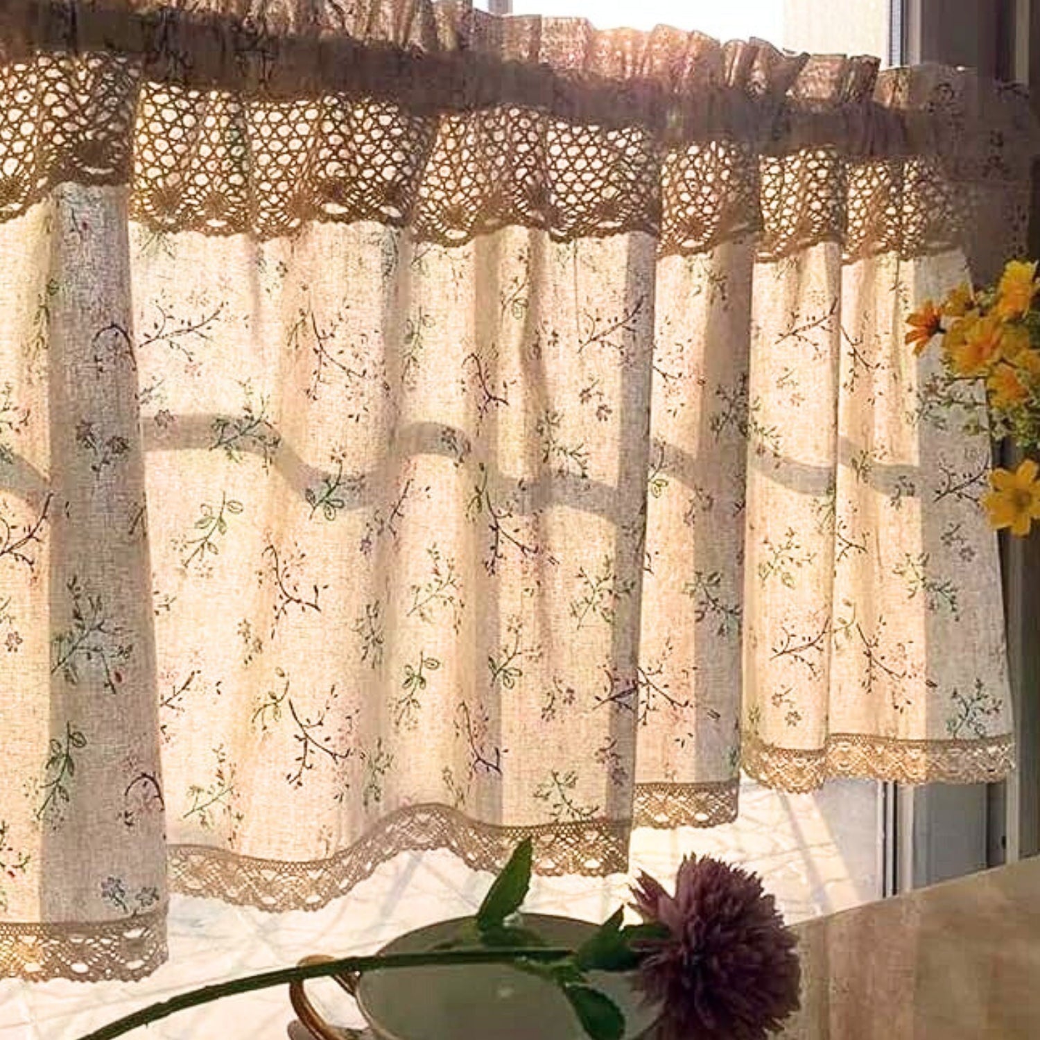 Nordic Bloom Küchenschrank Vorhang