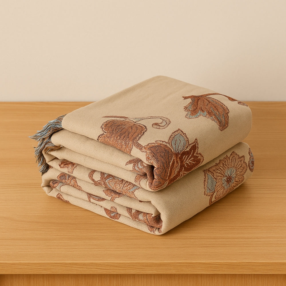 Orchid Trail Floral Baumwollquilt mit Fransen