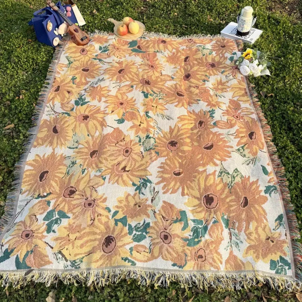 Sonnenblumen Picknickdecke für den Außenbereich