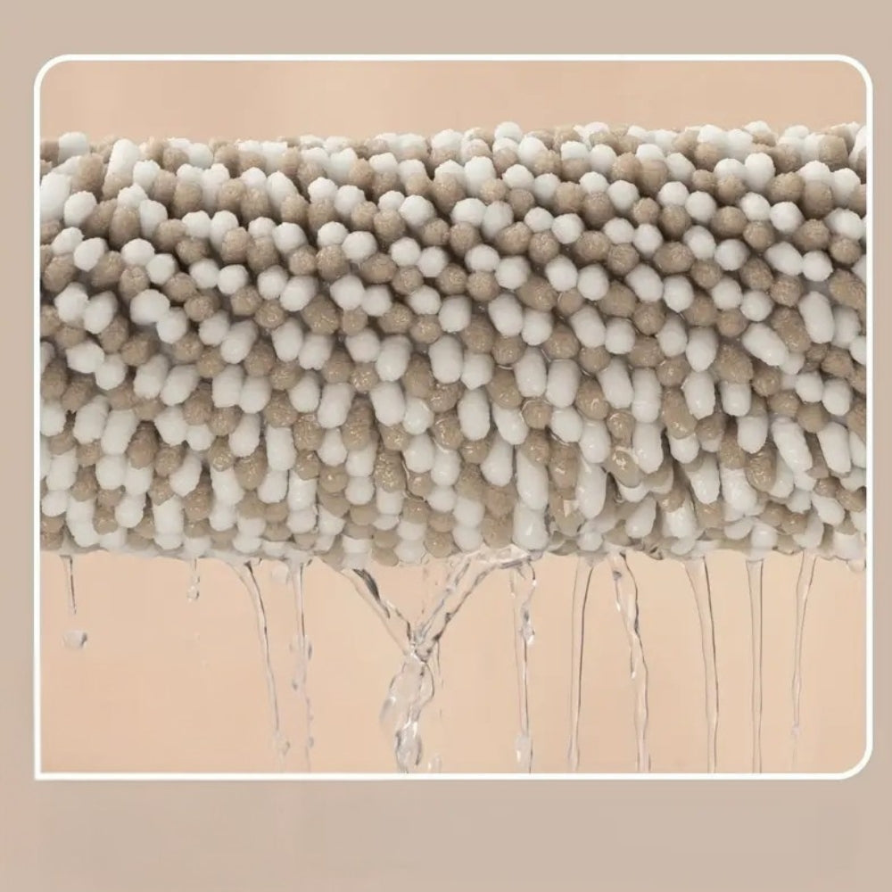 Pebble-Knit Gestreifte Chenille-Badematte