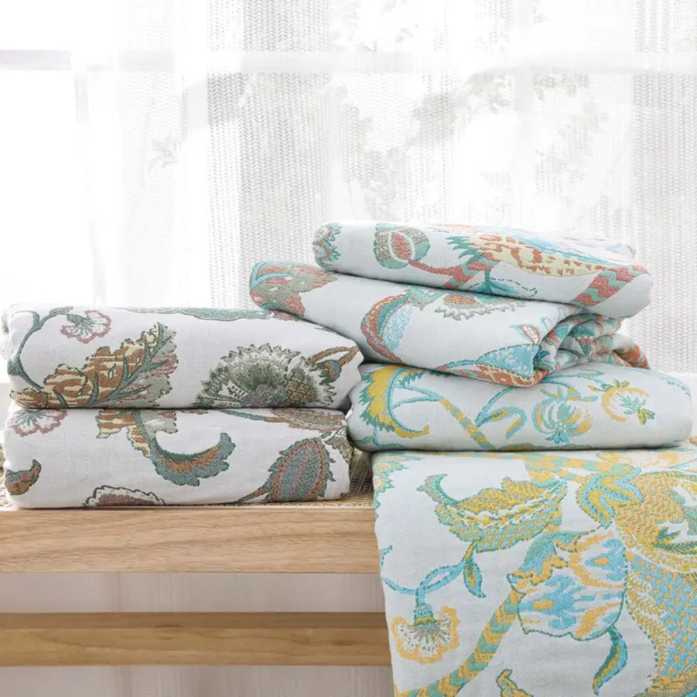 Reverie Floral Tassel Baumwolldecke