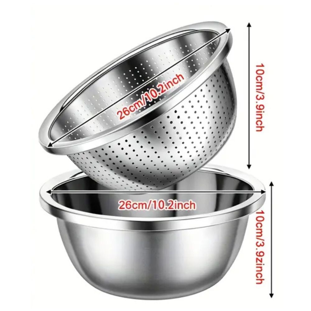 Rinse Mix Edelstahl Sieb Duo Set